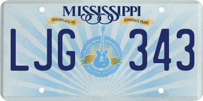 MS license plate LJG343