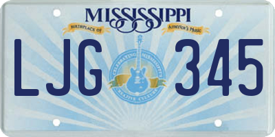 MS license plate LJG345