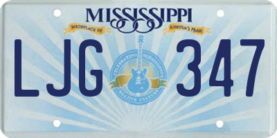 MS license plate LJG347
