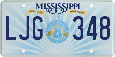 MS license plate LJG348