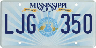 MS license plate LJG350