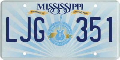 MS license plate LJG351
