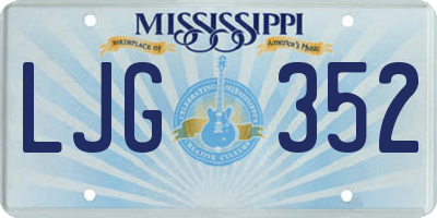MS license plate LJG352