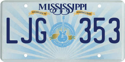MS license plate LJG353