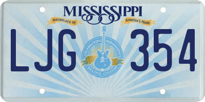 MS license plate LJG354