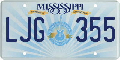 MS license plate LJG355