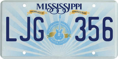MS license plate LJG356