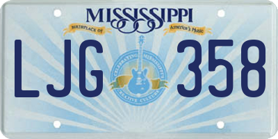 MS license plate LJG358