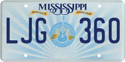 MS license plate LJG360