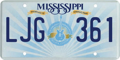 MS license plate LJG361