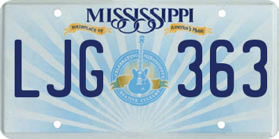 MS license plate LJG363