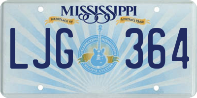 MS license plate LJG364