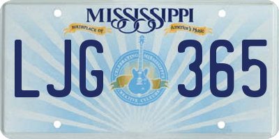 MS license plate LJG365