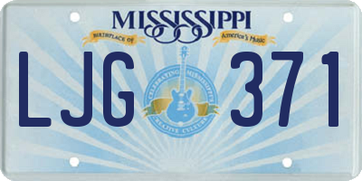 MS license plate LJG371