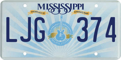 MS license plate LJG374