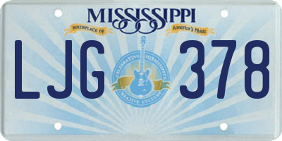 MS license plate LJG378