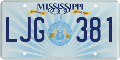 MS license plate LJG381