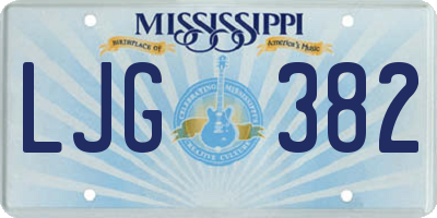 MS license plate LJG382
