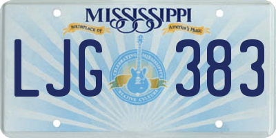 MS license plate LJG383