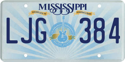 MS license plate LJG384