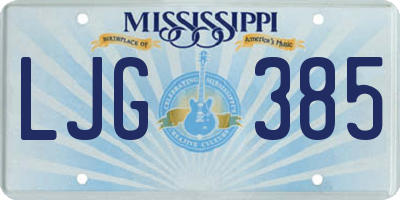 MS license plate LJG385