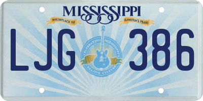 MS license plate LJG386