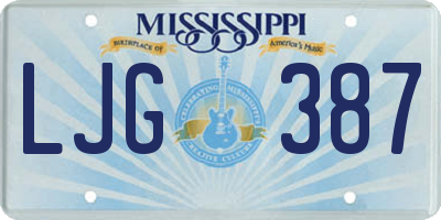 MS license plate LJG387