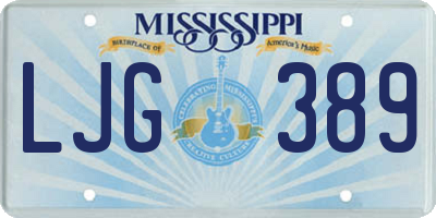 MS license plate LJG389