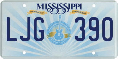 MS license plate LJG390