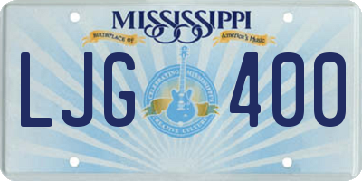 MS license plate LJG400