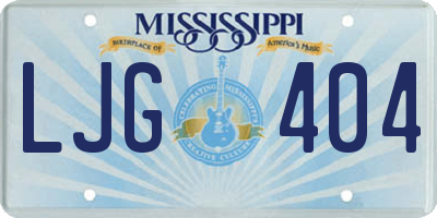 MS license plate LJG404