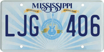 MS license plate LJG406