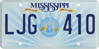 MS license plate LJG410