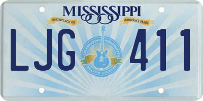 MS license plate LJG411