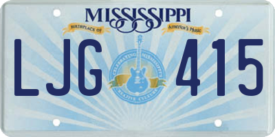 MS license plate LJG415