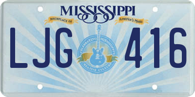 MS license plate LJG416