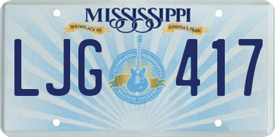 MS license plate LJG417