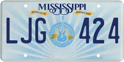 MS license plate LJG424