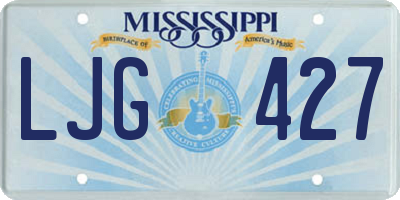 MS license plate LJG427