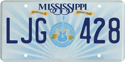 MS license plate LJG428