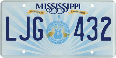 MS license plate LJG432