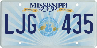 MS license plate LJG435