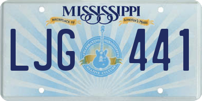 MS license plate LJG441