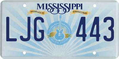 MS license plate LJG443