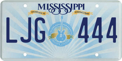 MS license plate LJG444