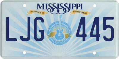MS license plate LJG445