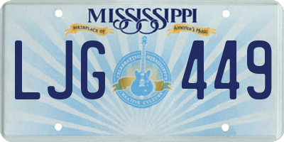 MS license plate LJG449