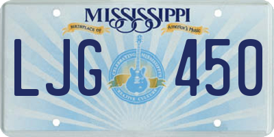 MS license plate LJG450