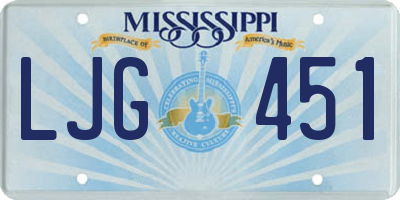 MS license plate LJG451