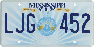 MS license plate LJG452